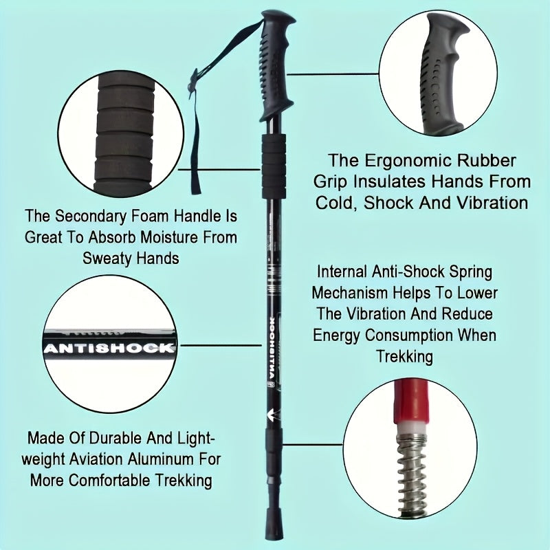 Adjustable Aluminum Trekking Poles Set for Hiking