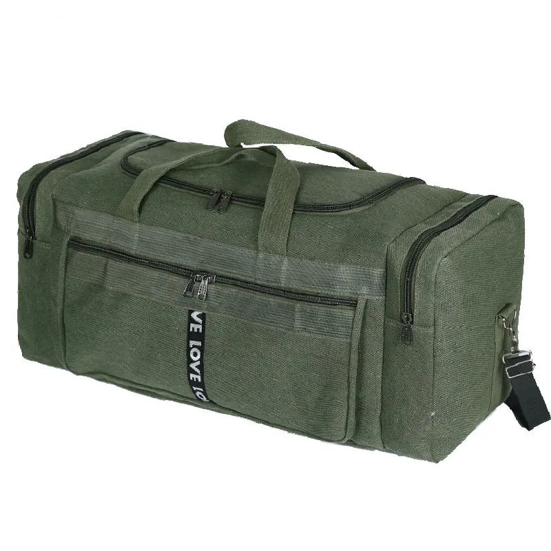 Waterproof Canvas Duffel Bag Travel Sports Green